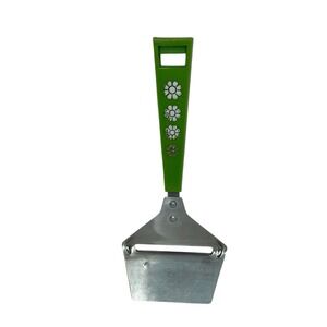 Vintage Travco Cheese Slicer Green‎ Planer With Embossed Daisy Flower Handle MCM